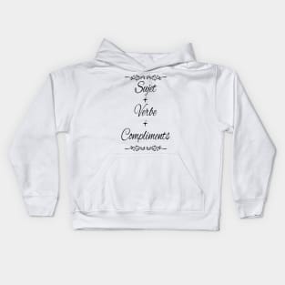 Subject verb compliments Kids Hoodie